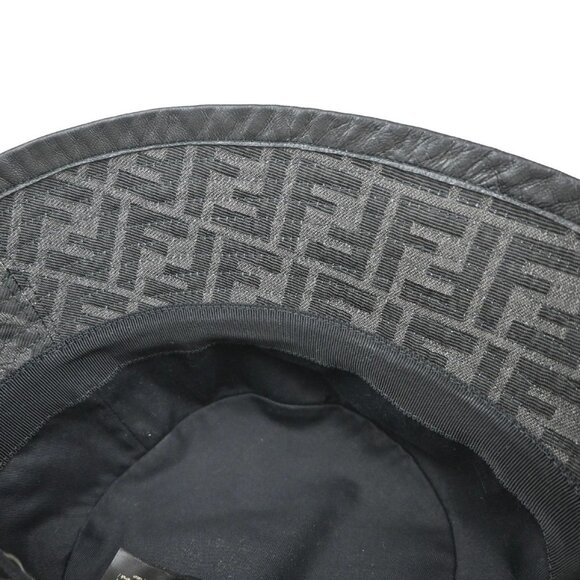 FENDI Logo Zucca Pattern Bucket Hat Size S Cotton Polyester Black 82RP009 main image 15